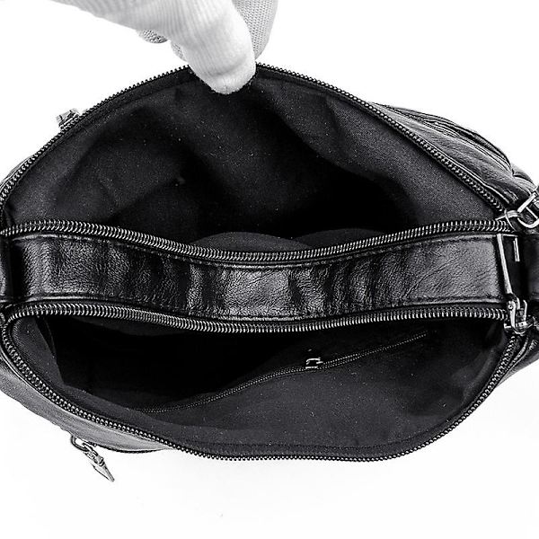 Modetaske til kvinder Messenger taske Kvinders skuldertaske Taske til modne kvinder Moder taske - Sort