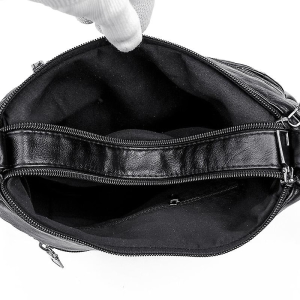Modetaske til kvinder Messenger-taske skuldertaske til kvinder midaldrende dametaske mor-taske-sort