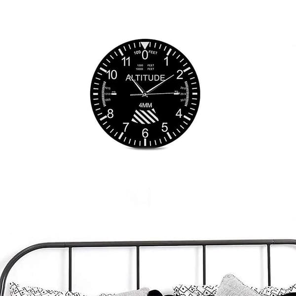 Höjdmätare Väggklocka Spårning Pilotplan Höjdmätning Modern Väggklocka Klassiskt Instrument Black