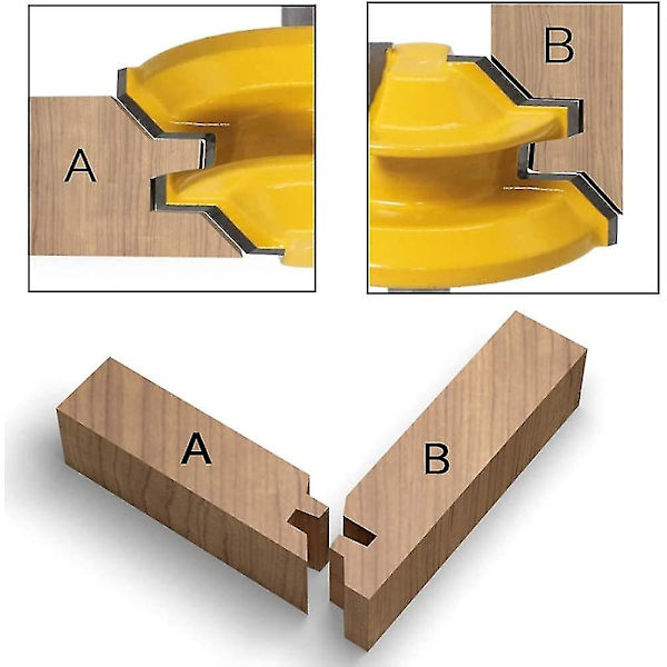 45 graders lås miter fres, 8 mm, aplus trebearbeiding fres, sporfres, tappfres Hy