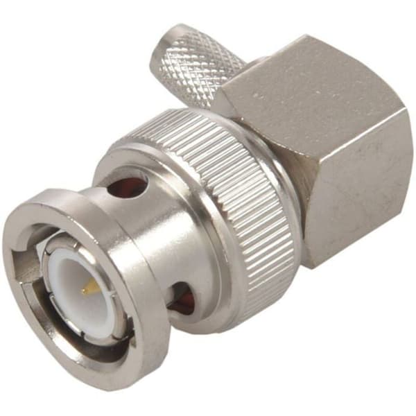 20X BNC Han Crimp Retvinklet Stik til RG58 RG400 RFC195 Koaksialadapter Sølv