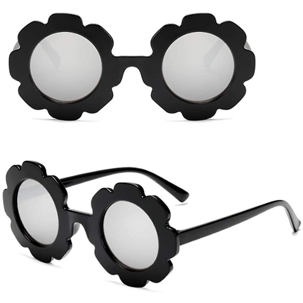 Barn Round Flower Solbriller Jenter Søte strandbriller Retro Kid Anti-uv Beach Eyewear