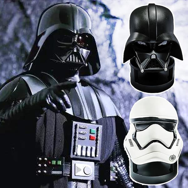 Bærbar trådløs Star War figurmodel Bluetooth-kompatibel højttaler skrivebordslydboks gave White