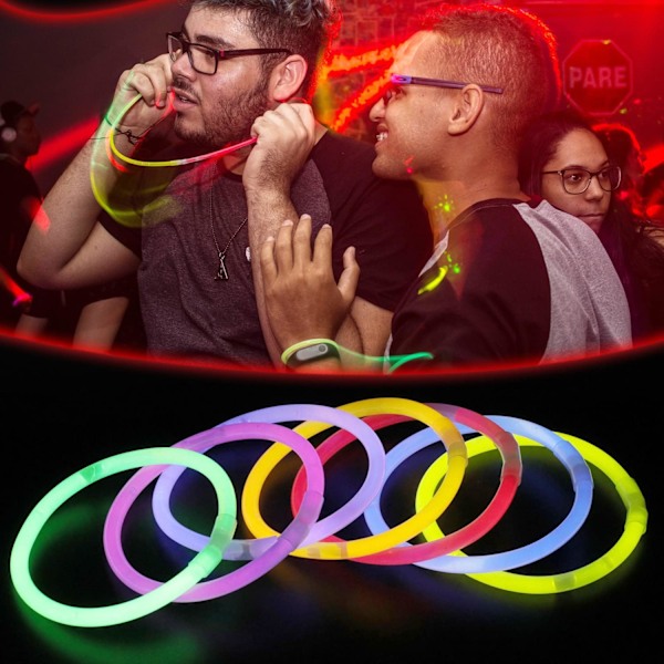 Premium Glow Sticks  gör Neon Halsband Armband Armband, Blandade Färg Ljusstavar för Barnfest Tillbehör, Födelsedag, Bröllopsgåvor, 50st