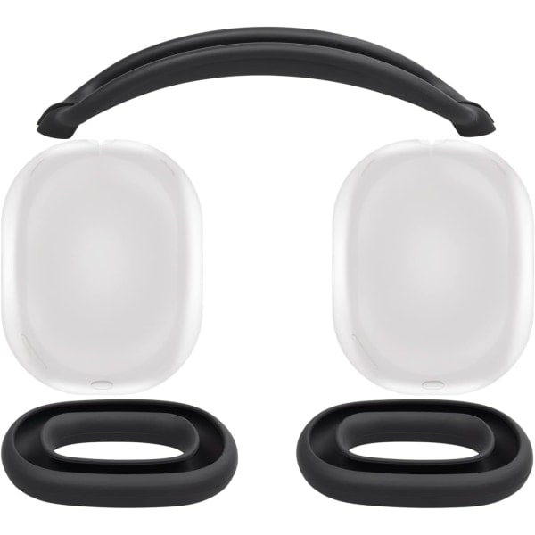 Skyddande set för AirPods Max, fodral + TPU-fodral + silikonskydd, svettåligt tillbehör, lätt att tvätta, reptåligt
