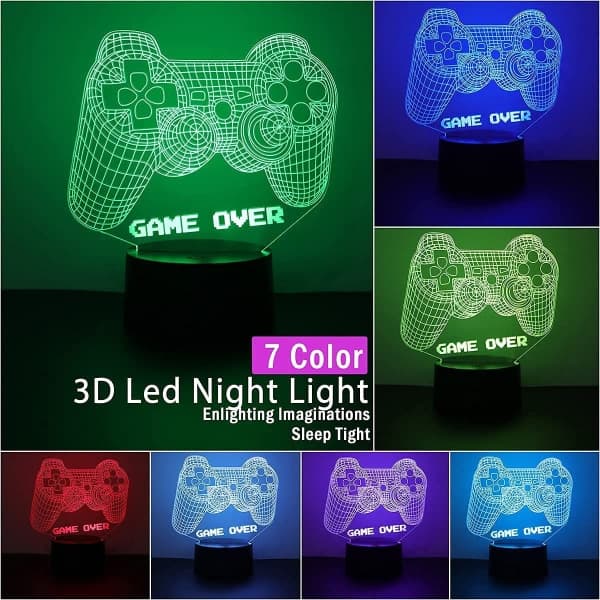 3D-videospil-controller-natlampe 3D Illusion Game O