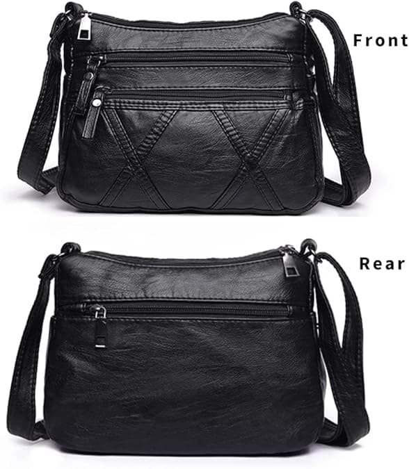 Vattenavvisande mjuka PU-läderväskor och axelväskor för kvinnor, crossbody-väska, messenger-väskor