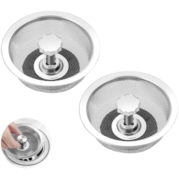 82x71x17mm 2-pack Diskho Sil, Anti-igensättning, Rostfritt Stål, Köksavloppssil, Duschavloppsfilter