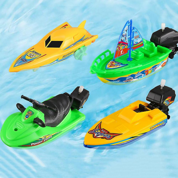 1 st Speedbåt Skepp Uppdrag Leksak Flyta I Vatten Barn Leksaker Klassiska Urverksleksaker Vinter Dusch Bad Leksak För Barn Pojkar Leksaker Light Green