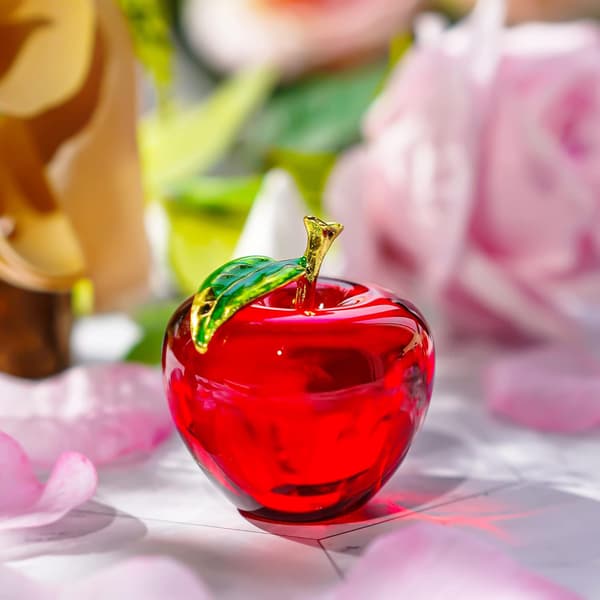 Kristalläpple Brevpress Konstglas Äpple Samlarfigurer Heminredning Red