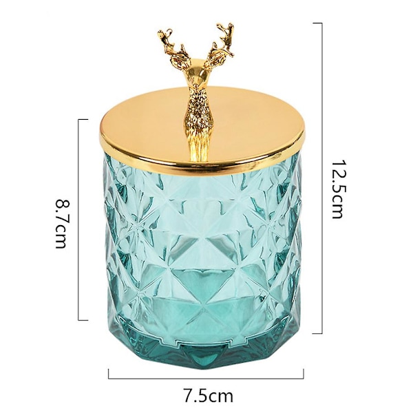 Biscuit Barrel Opbevaringsdåse Krukke Glas, Slikkrukke Dekorative Krukker Med Låg Opbevaring Smykke Glas Nipsgenstand Grå blue
