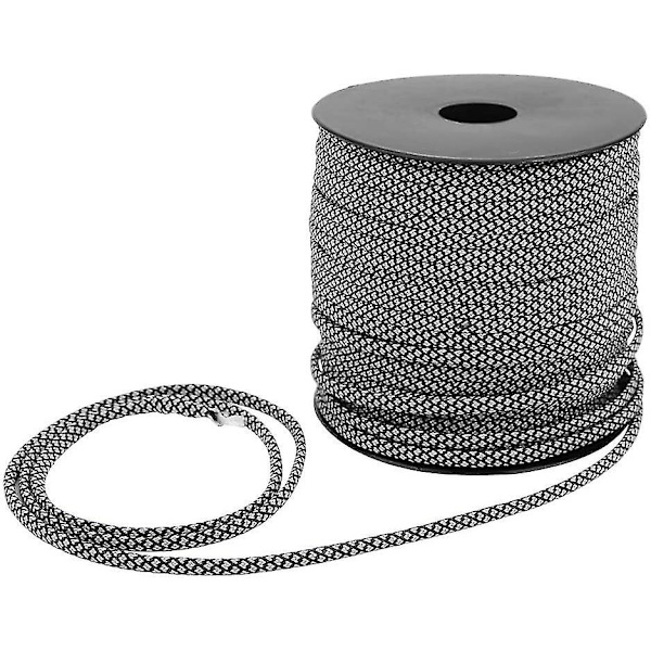 Grå Paracord-kärna, 50 m 4 mm tjock 7-kärnig Paracord räddningsbindning tält snöre campingrep för utomhusarmband vävning (grå) (hy)