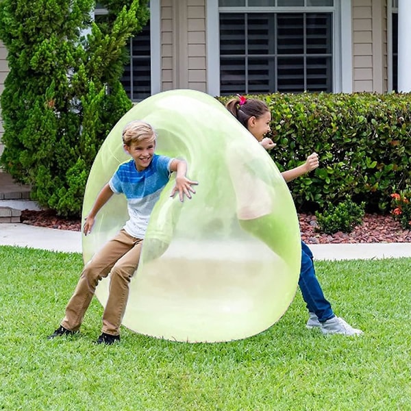 Bobleball leketøy for voksne barn, oppblåsbar vannball moro sommer strandhageball myk gummiball utendørs spillgave 50cm Green