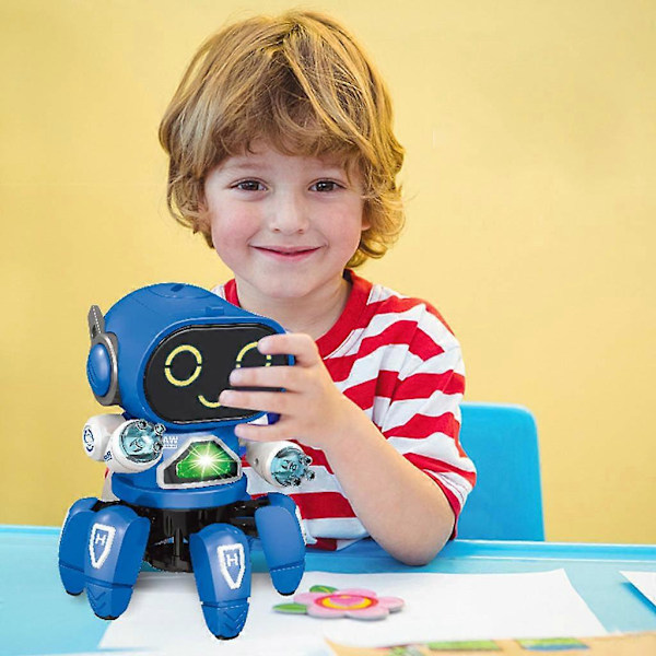 Elektronisk Robot Leksak Sjungande Musikrobot med Musikaliska och Färgglada Ljus