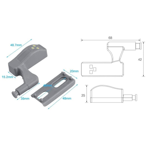 10 stk Led-skaplys Universal Garderobe Hengsel Sensor Lys Kjøkken Warm White