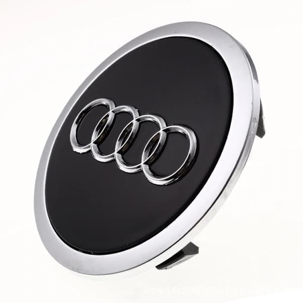 Plastik centerkapsler til AUDI 60mm 4-pak Sort med kromkant Sort med kromkant grå grey