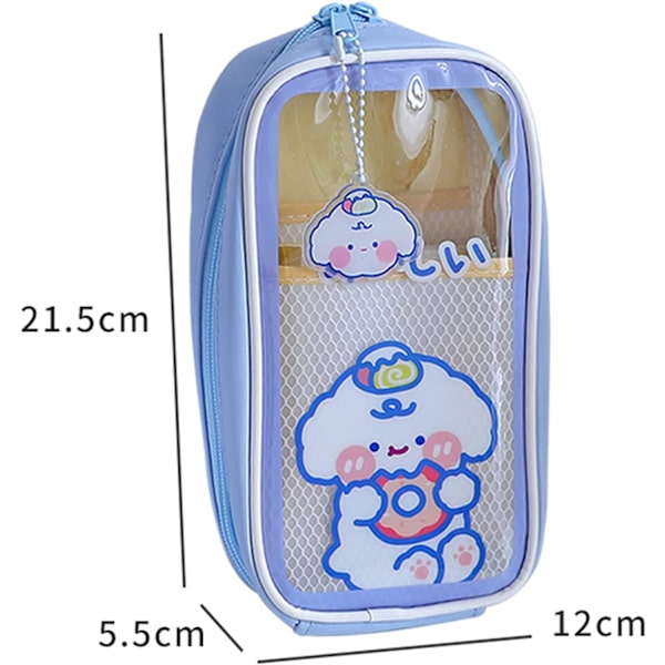Kawaii kynäkotelo - Söpö kynäkotelo estetiikkaa tytöille, suuri kapasiteetti kynäkotelo kestävä laukku, koulu tarvikkeet teini-ikäisille, mahtuu yli 60 kynää Brown Bear