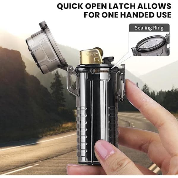 SOMGEM EDC Vandtæt Lighteretui, 2-pak Etui til BIC Regular Lighter Sleeve Model J6 Udendørs Overlevelse Multifunktionel Forseglet Lighter