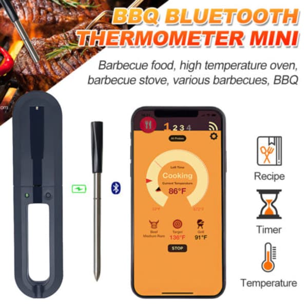 Digitalt kødtermometer til køkken, trådløst Bluetooth-madlavningstermometer til grill