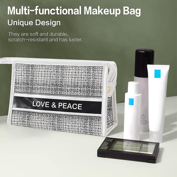 Makeup taske til pung Kosmetik tasker til kvinder  pung  Make up taske til rejser White