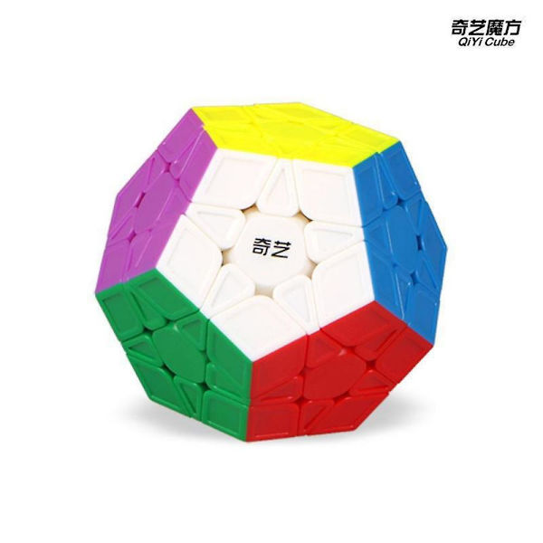 Qiyi Megaminx taikakuutio 3x3 tarraton dodekaedri nopeuskuutiot aivopähkinä kierrepalapeli lelu Megaminx Fidget-lelut Cubo Rubix Black