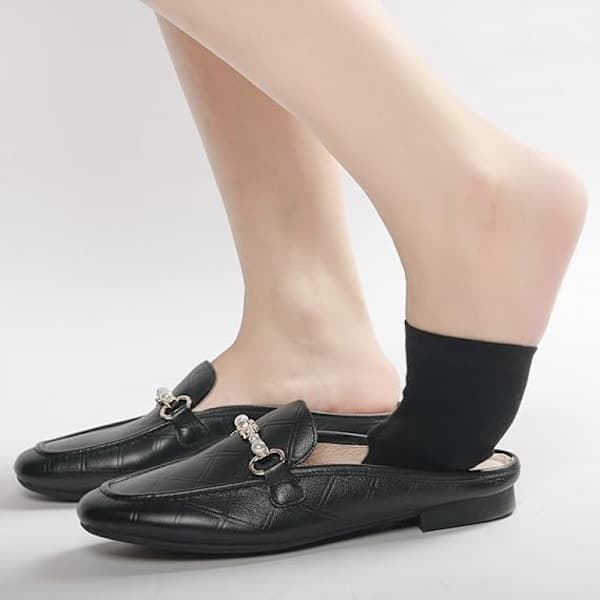 Par med osynliga halvsockor för kvinnor, dolda tåskyddssockor för mules, 6 par 6 Pairs