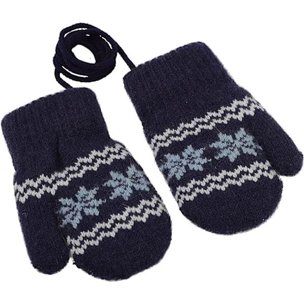 Baby Toddlers Varm Vantar Magic Stretch Vantar Handskar på Snöre Pojkar Flickor Stickade Vantar Tjockna Fleece Foder Nyfödda Vantar Full Finger Vantar
