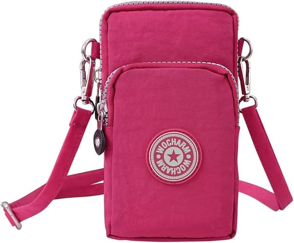 Damväskor Flickor Nylon Design Liten Crossbody Väska Handväskor(Djupröd)