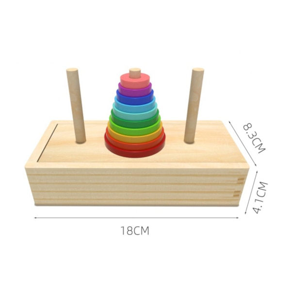 Hanoi tårn børns uddannelsesmæssige legetøj træpuslespil stablingstårn tidlig læring klassisk matematisk puslespil børn baby legetøj zxh 8layers s yuanse