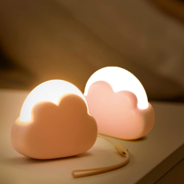 Vinterkampagne, baby-natlampe [2-pak] Pink Cloud Led, genopladeligt natlys, sengelampe til børn, 4 intensiteter