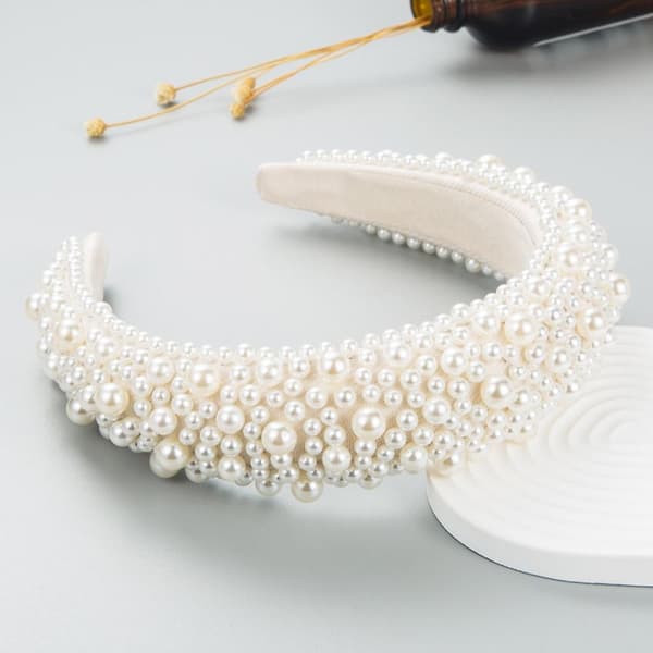 Elastisk skinnende krystallglitter kvinner jenter elegant søt tykk perle pannebånd