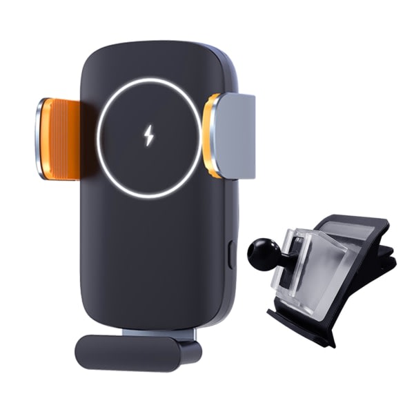 Biltelefonholderfeste Dashbord Luftventil Bilvugger Solcelledrevne Smarttelefoner Klemme Stativ null - For Tesla