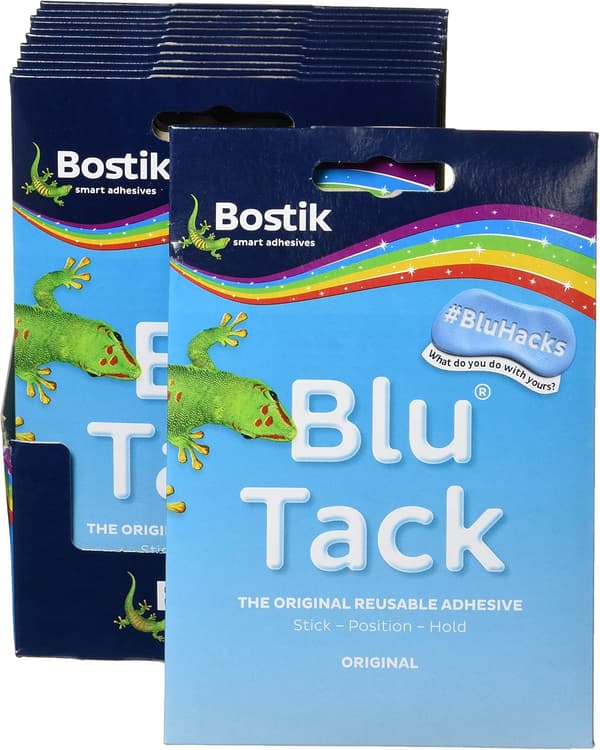 24552 Blu-tack Mastic Häftmassa Giftfri Handy Pack Ref 801103 [12-pack], Blå