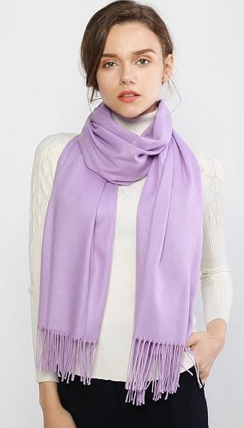 Dames skjerf Pashmina sjal og omslag for bryllupssjal for kvinner vinter (Lavendel)