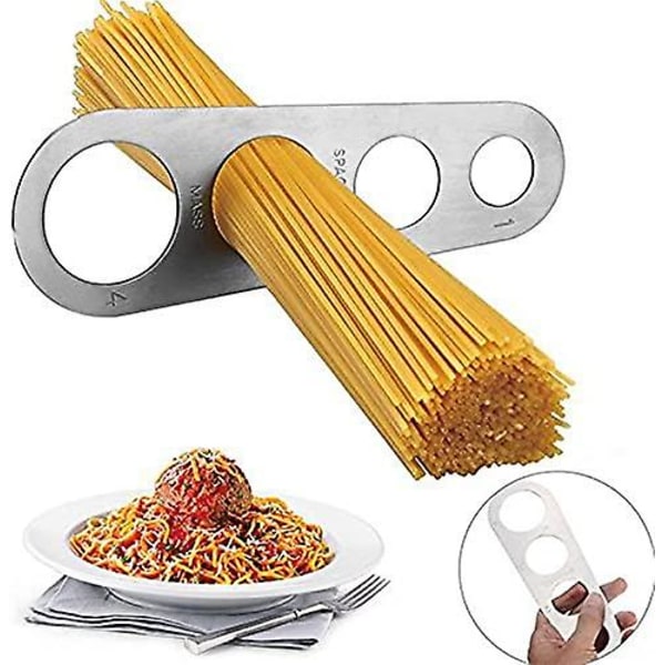 Rustfritt stål pastamåleverktøy 4 hull pastamåling seksjonskontroll Gadget kjøkkenutstyr, 1 pakke