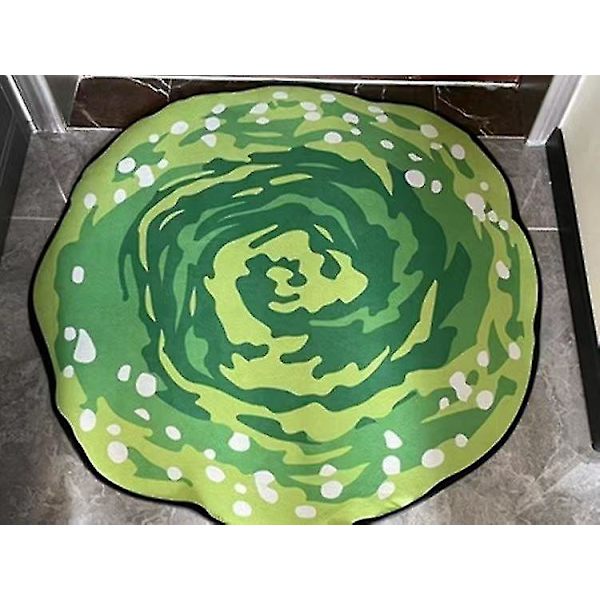 Cartoon Anime Ricks ja Mortys Pyöreä Matto Vihreä Portaali Matto Peli Tuoli Matto Pyöreä Matto Olohuone Makuuhuone Matto 60cm