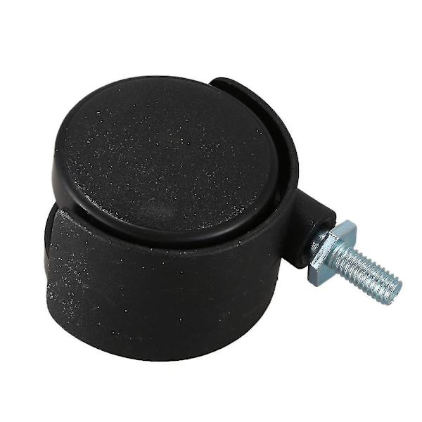 8 kpl 6 mm kierteellä varustettu varsi 40 mm kaksoispyörä pyörivä pyörä musta