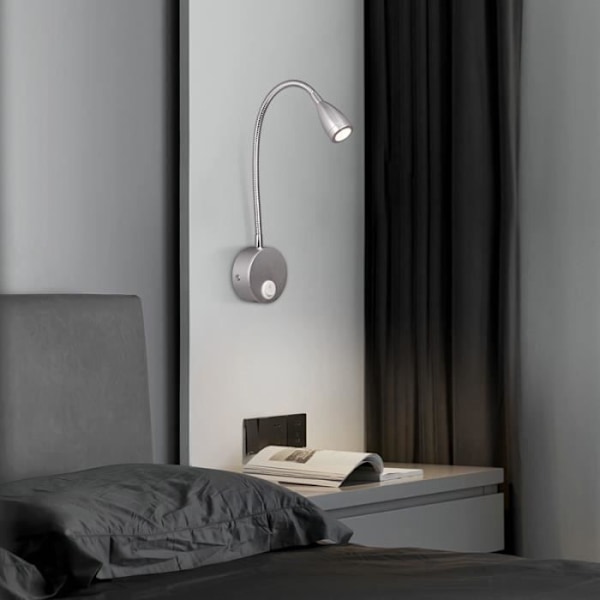 Veggmontert Leselampe, 2 360 Graders Rotasjon LED Svanehals Leselampe, 3000K Nattbords Vegglampe