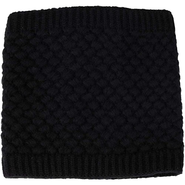 Dam vinterhalsvärmare Gaiter Dubbelskiktad mjuk fleecefodrad tjock stickad cirkelscarf vindtät
