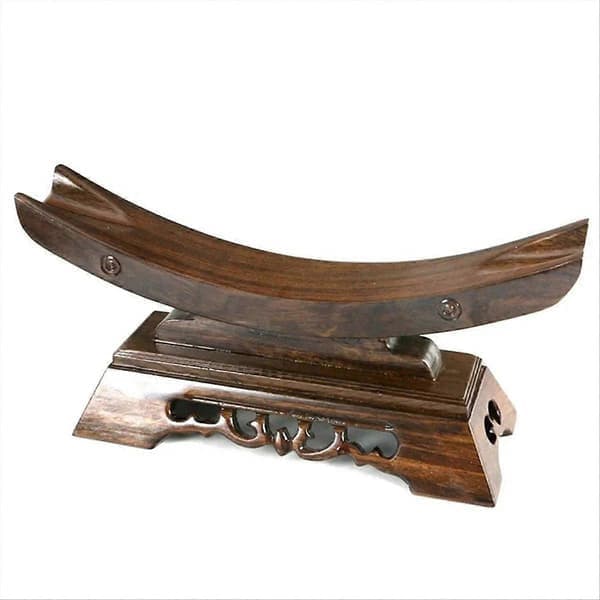 Massivt trä display Samurai hållare stativ heminredning hantverk 19x5.5x10CM