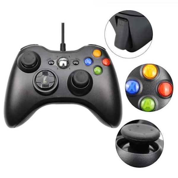 Xbox 360 kablet kontroller, for Pc360/TV/PS3/datamaskin - Wired
