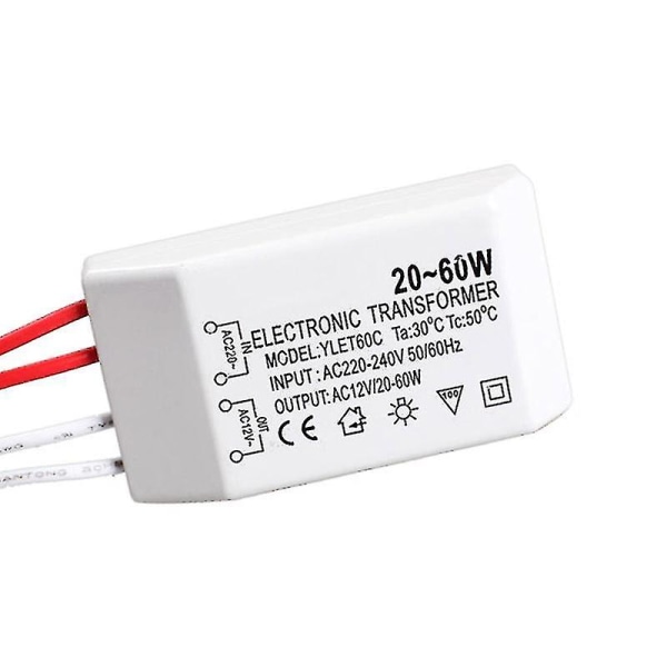 20-60w Halogenlampe Elektronisk Transformator Spotlight Adapter Enhet 220V til AC12V