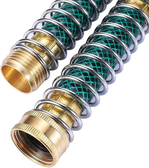 Spiral hageslangebeskytter med solid messing kran koblinger adapter forlengelse 2 stk (2 stk) (hy)