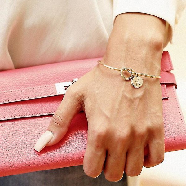 Mote Initial Smykker Initial Legering Brev Charm Armbånd Til Kvinner Brudepike Binde ROSE GOLD C