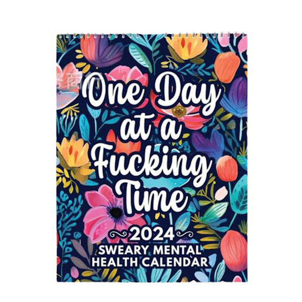2024 Rolig kalender för mental hälsa, månadskalender, väggkalender, månadsplanerare, årlig kalenderplanering med svordomar A