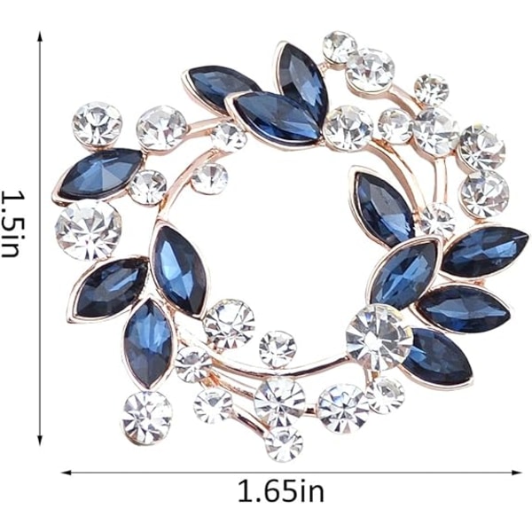 Crystal Gold and Silver Plated Round Flowers Brooch Pin Wedding Scarf Brooch