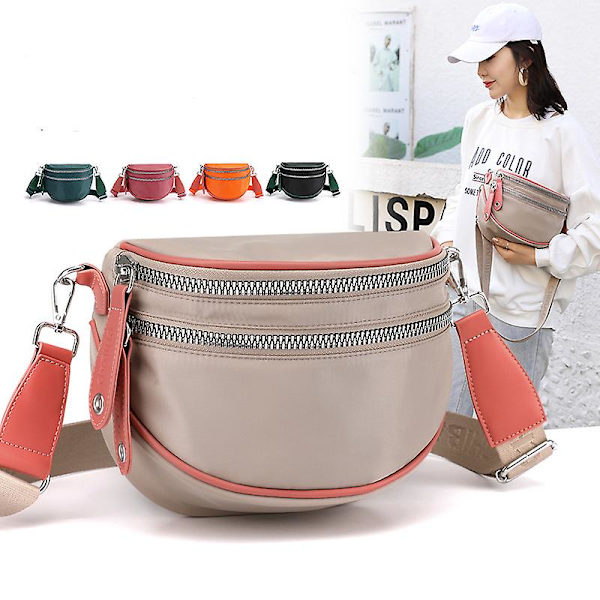 Satulalaukku naisille, nailoninen leveä olkahihnulaukku, laadukas vedenpitävä pehmeä pieni kukkaro ja käsilaukku BLACK SHOULDER BAG
