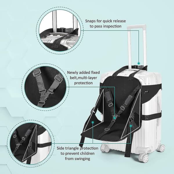 Rejsesæde, kuffert med sæde til børn, håndbagage med sæde, foldbart rejsesæde til børn, småbørnsbærer til håndbagage