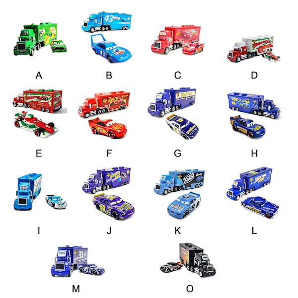 Autot Elokuva Mcqueen & Kuningas & Chick Hicks & Mack Rekka Setä Diecast Ajoneuvo Lelut Style D