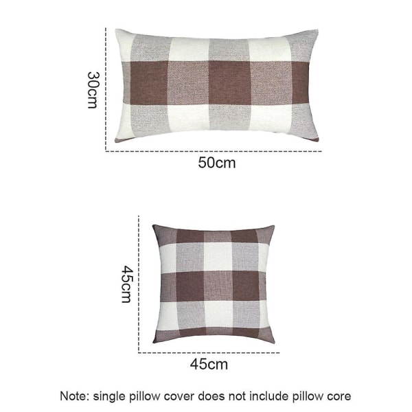 Rustikke putetrekk i bondehus-stil, sett med 2 dekorative putevar i lin for sofa, stil 1 style5